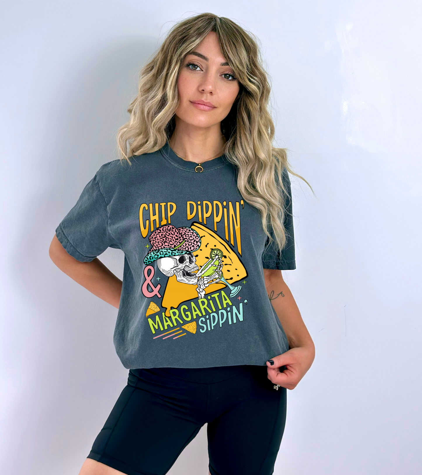 Chip dippin and margarita sippin