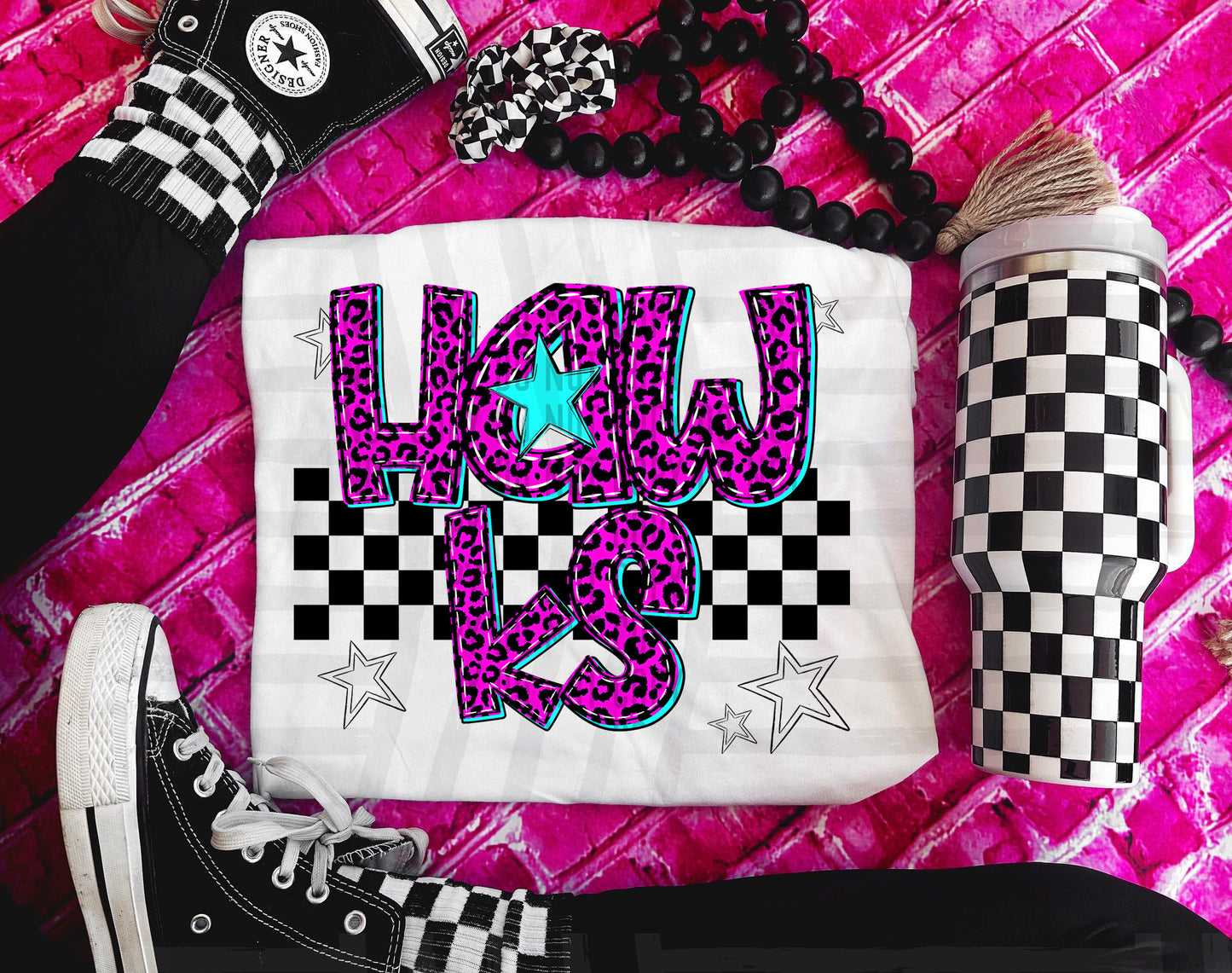 Hawks (pink neon leopard)