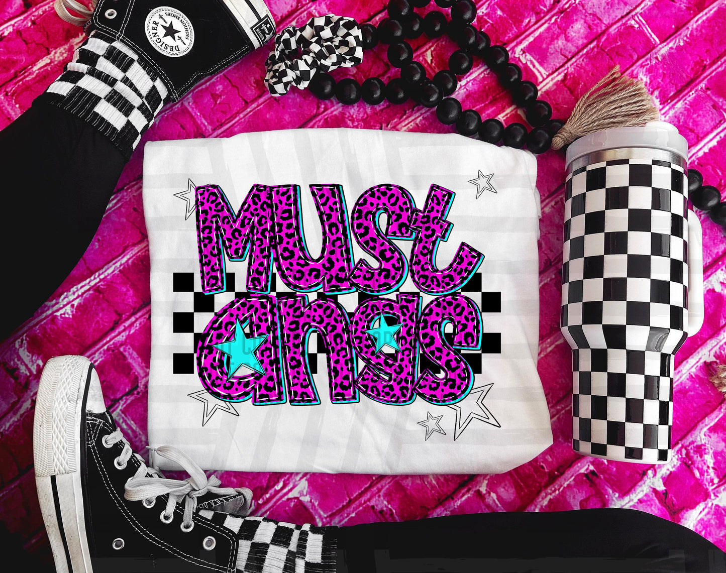 Mustangs (pink neon leopard)