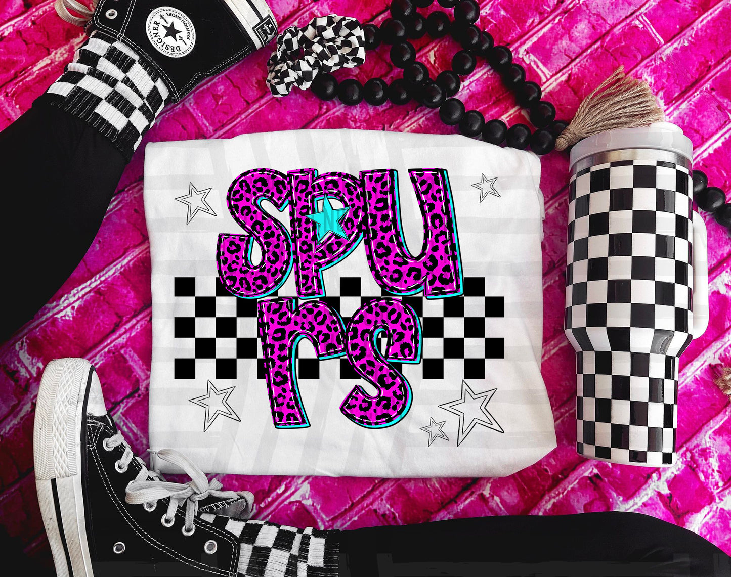 Spurs (pink neon leopard)