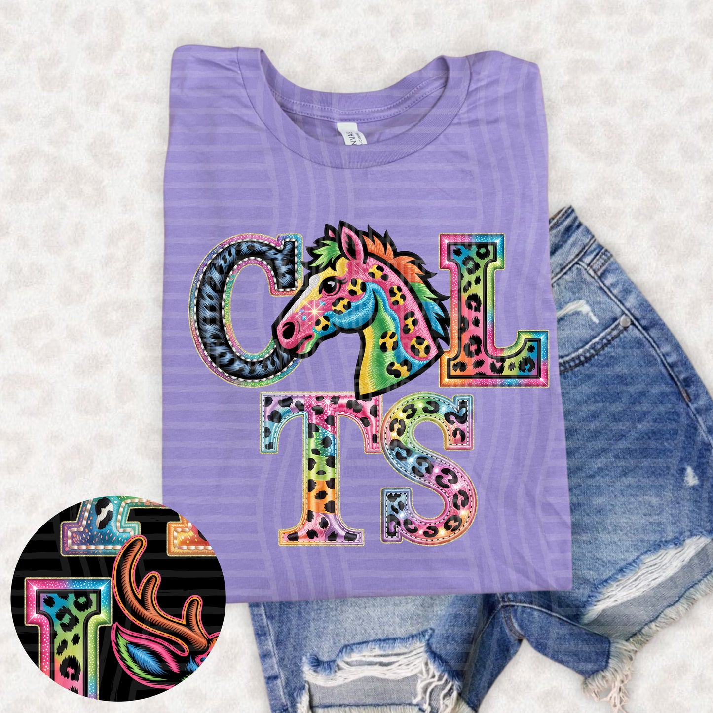 Colts (pink neon leopard)
