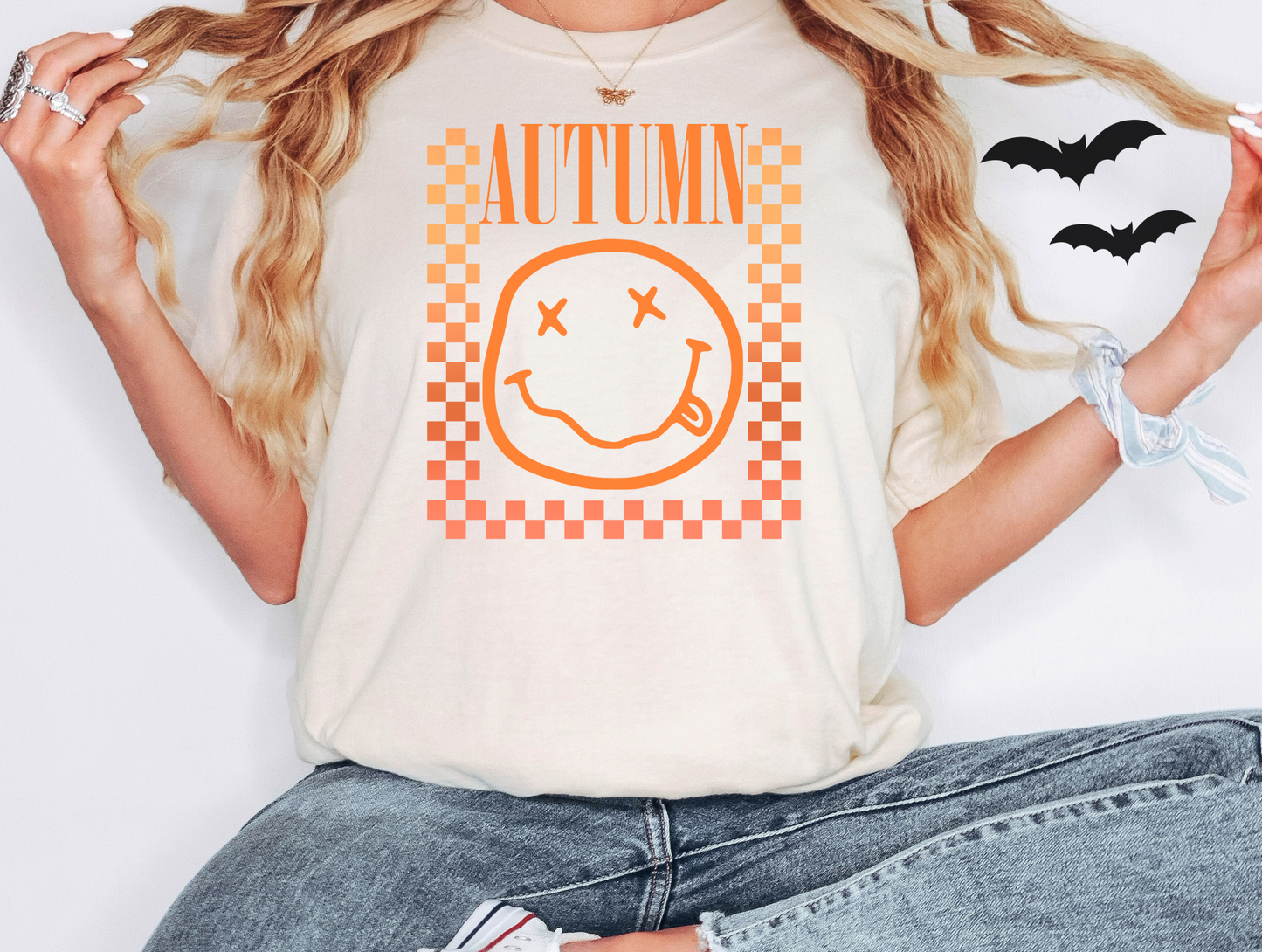 Autumn, orange checkered