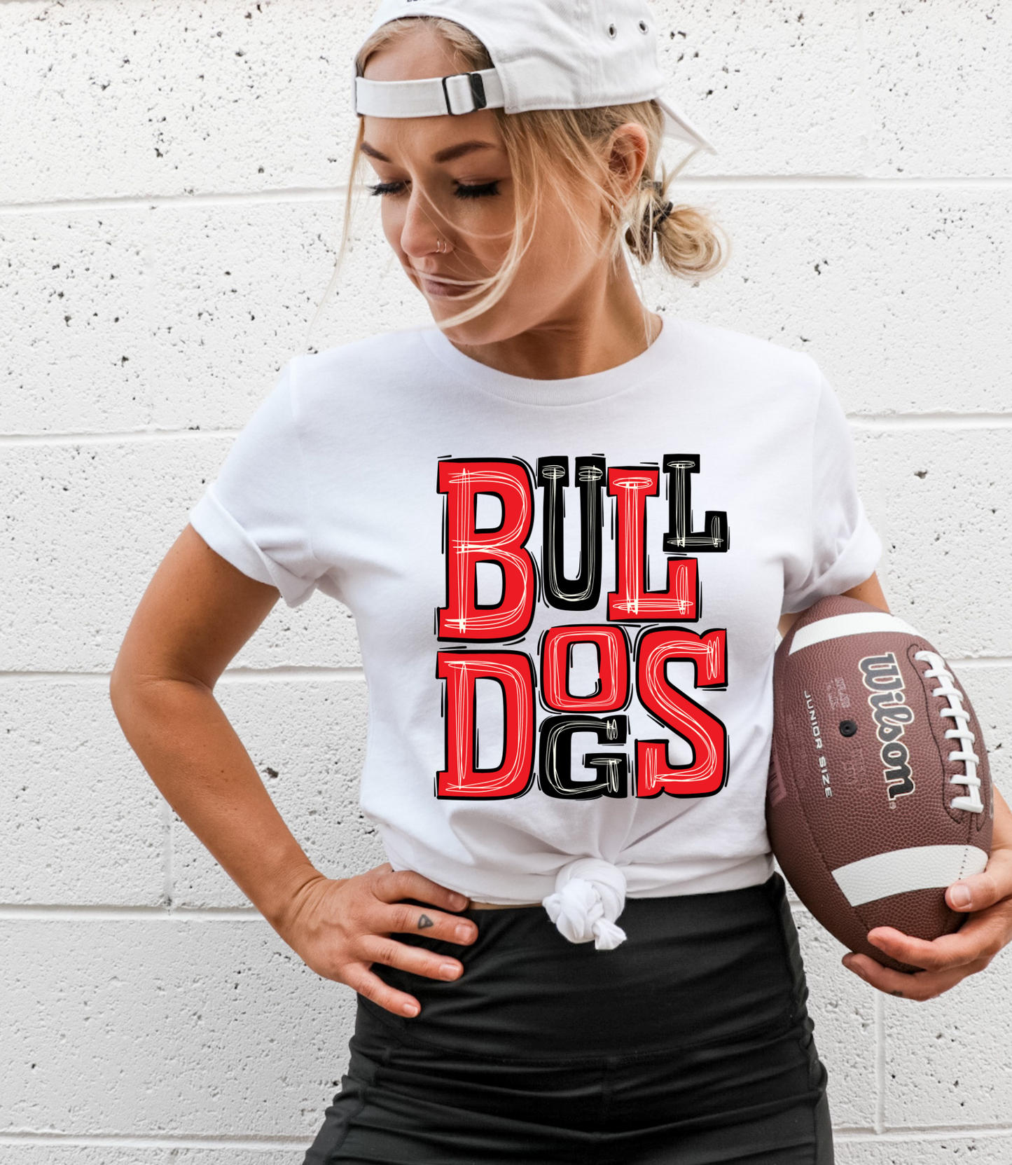Bulldogs - black/red letters