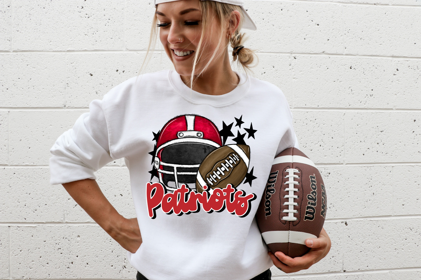 Patriots with helmet- red