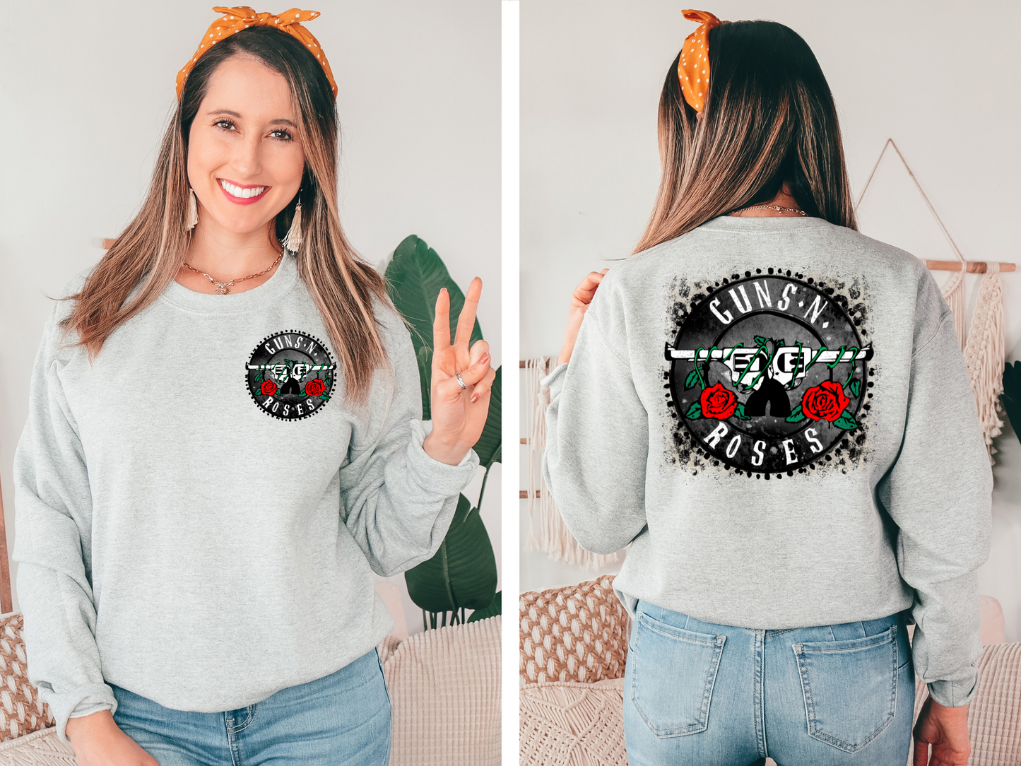 Guns n roses with cheetah print - back