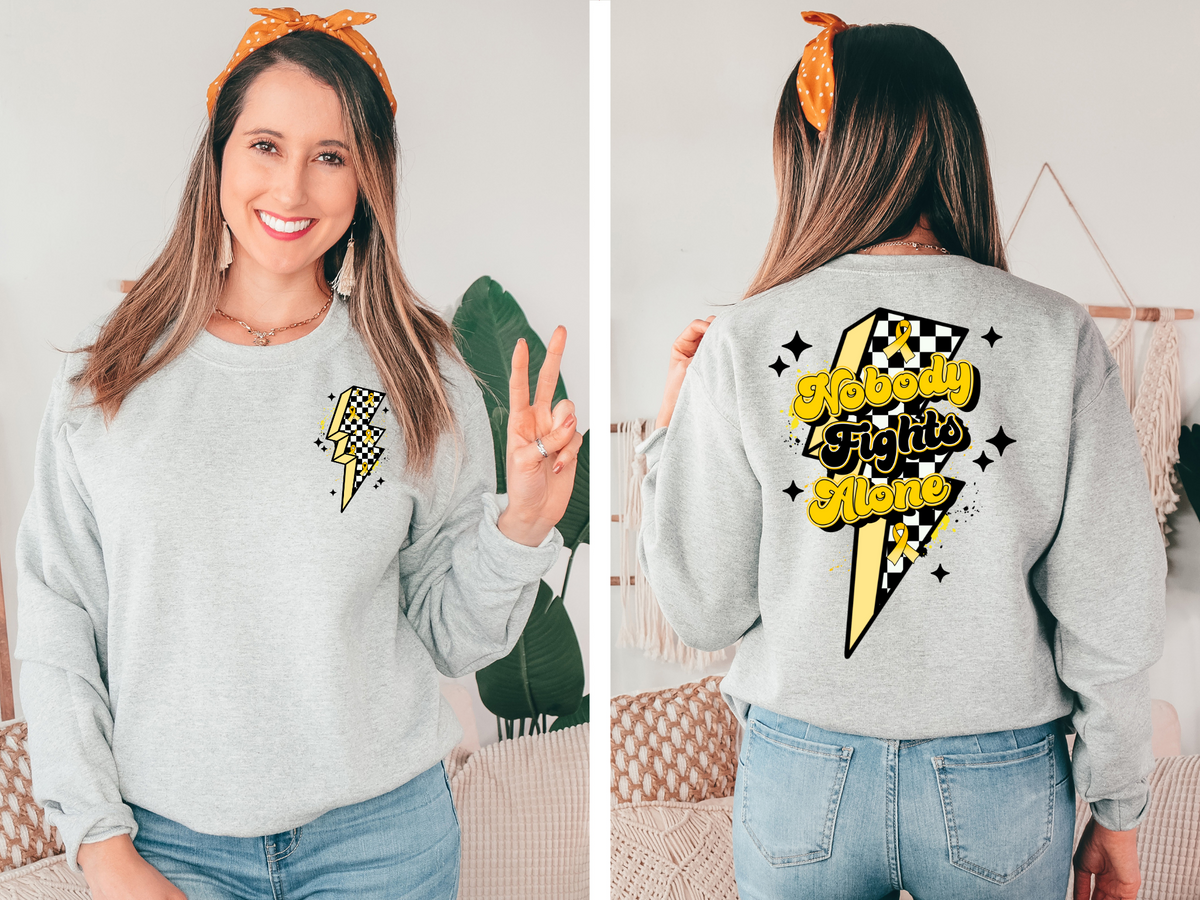 Checkered lightning with yellow ribbons - front