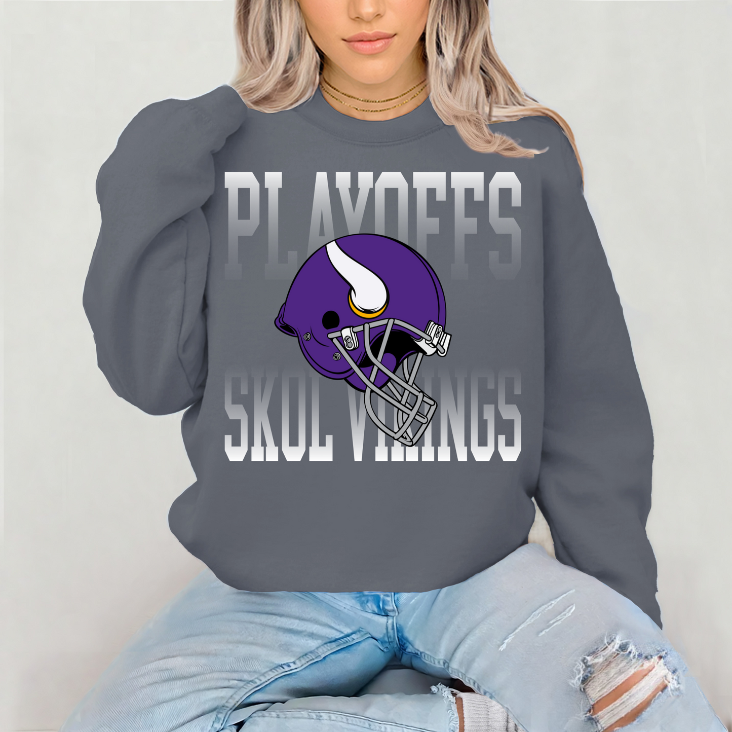 Vikings Skol Vikings Playoffs Faded