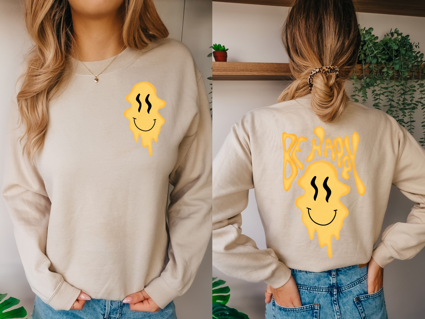 Yellow smiley drip-front