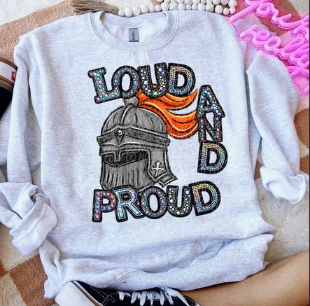Rhinestone Loud And Proud Knights Orange