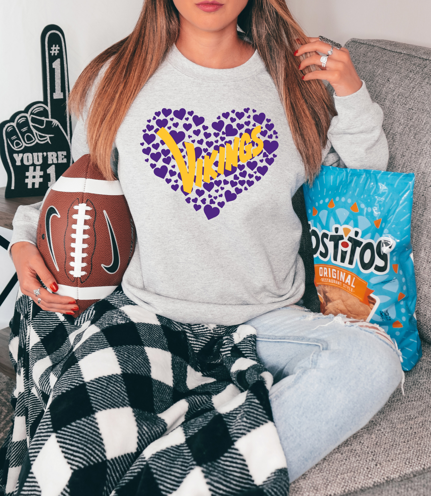 Vikings with tiny purple hearts