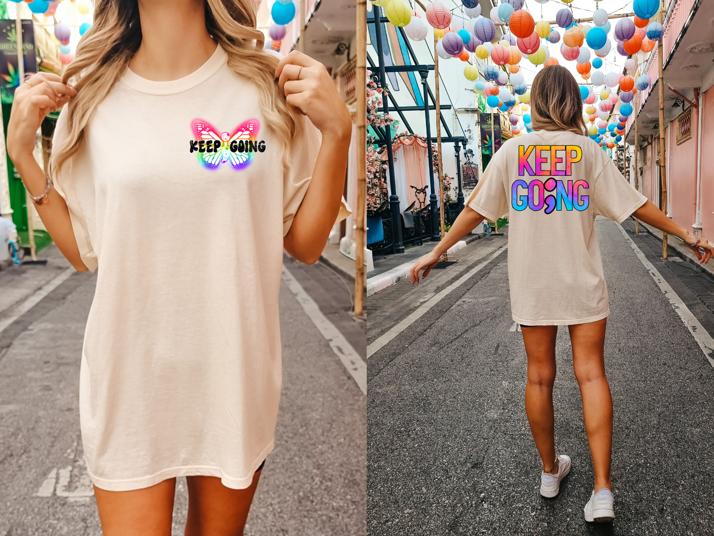 Keep going, multicolored-back