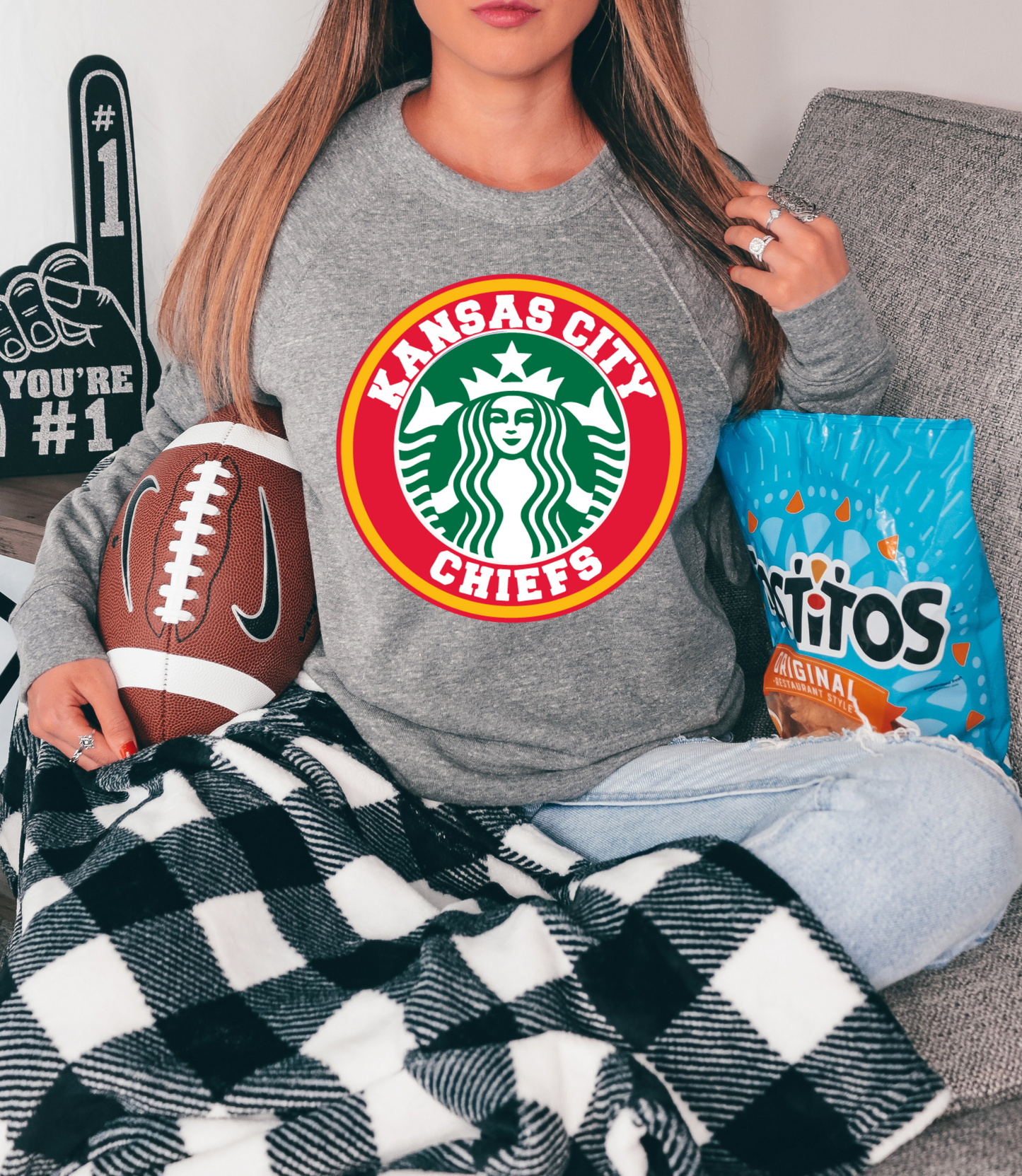 Kansas city Chiefs with Starbucks logo