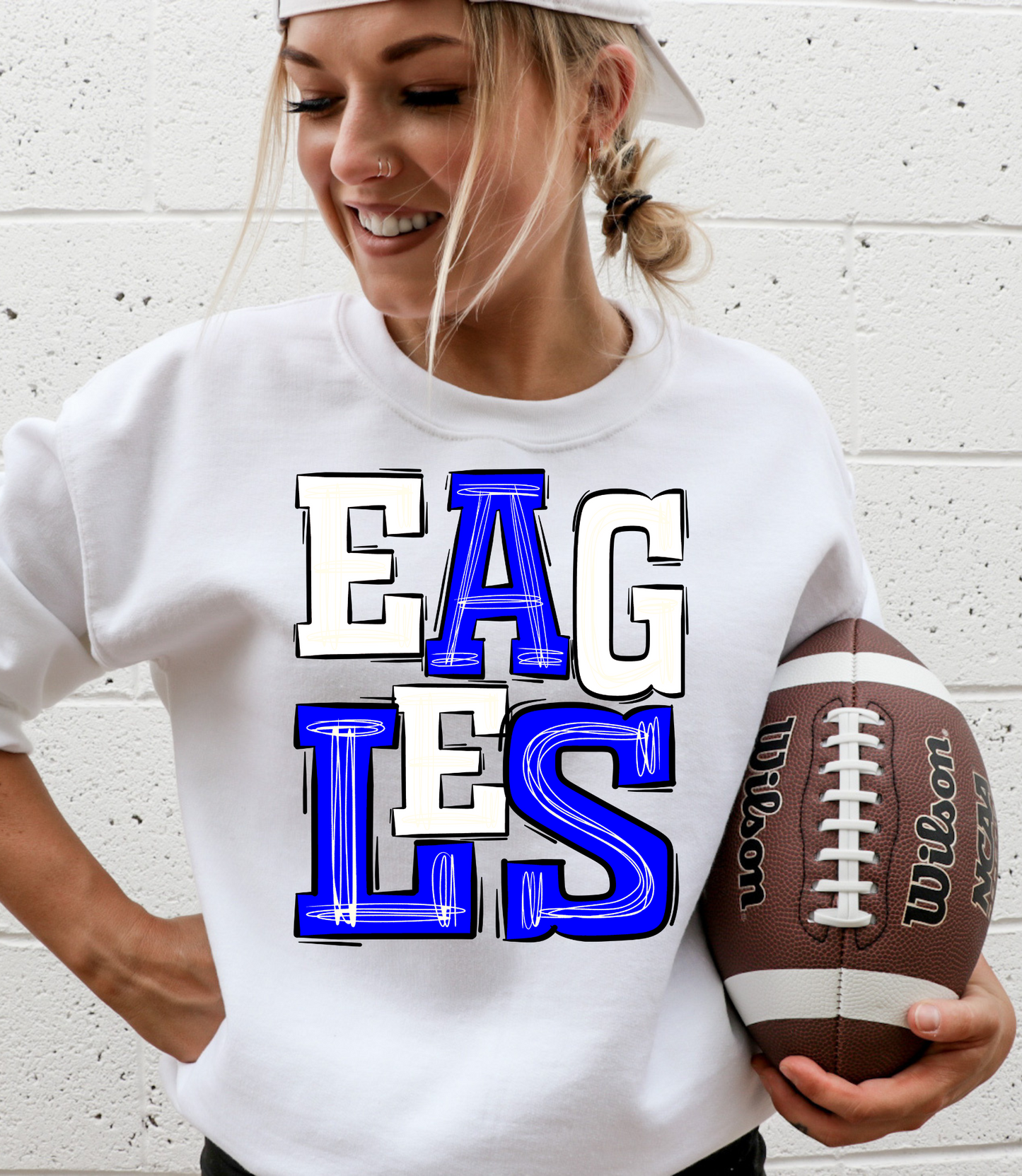 Eagles - white/blue letters