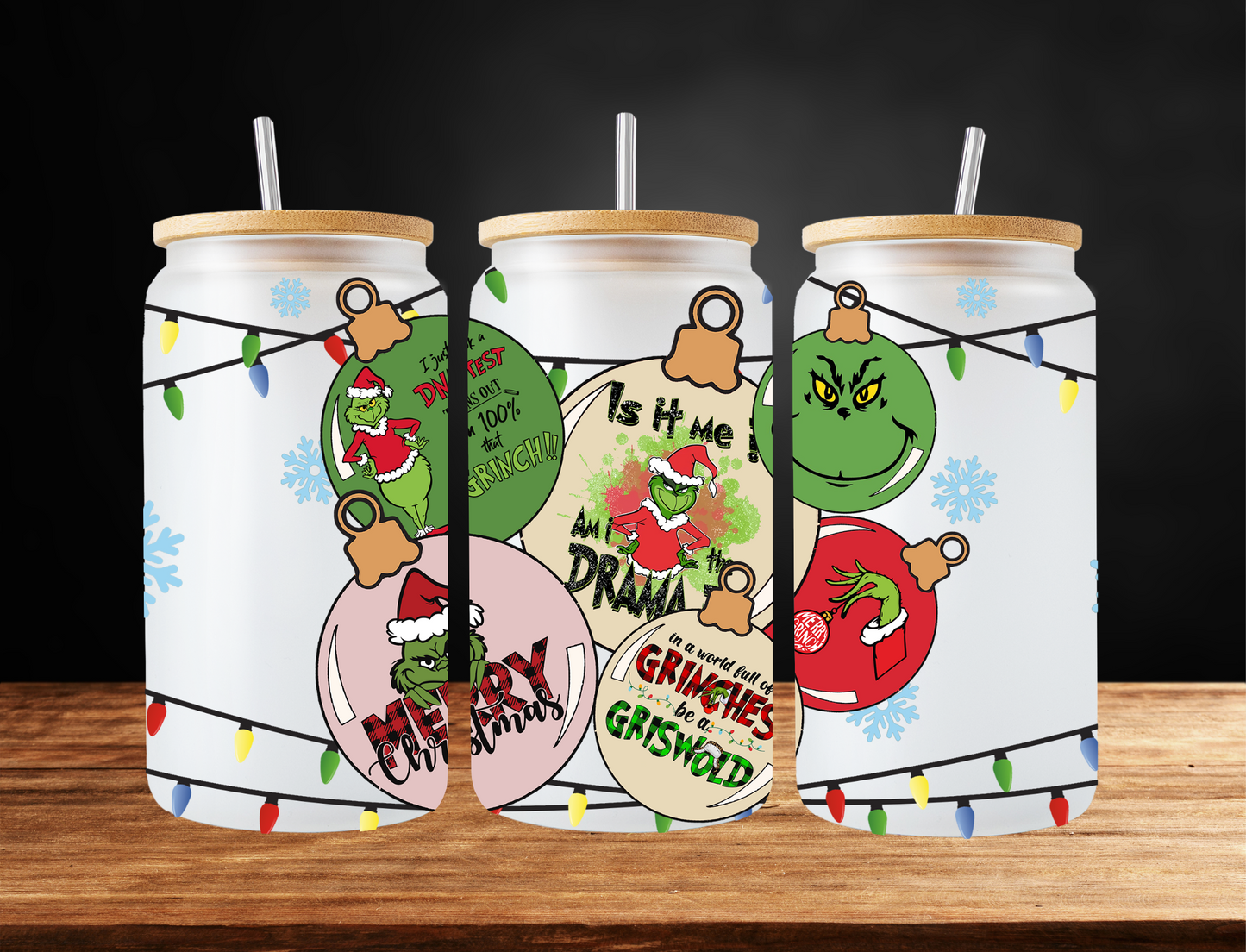 Grinch Ornament Collage Am I The Drama? - UV Libby Wrap