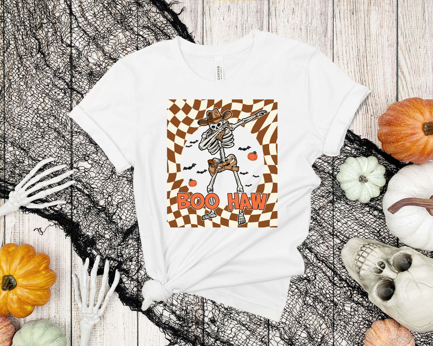 Boo haw white and brown checkered