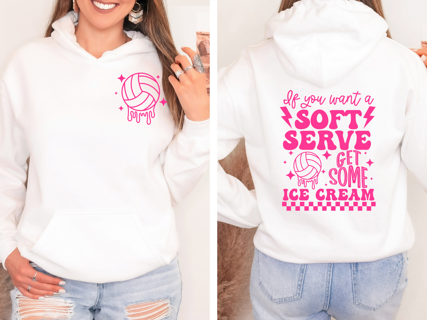 Pink volleyball with drip - front