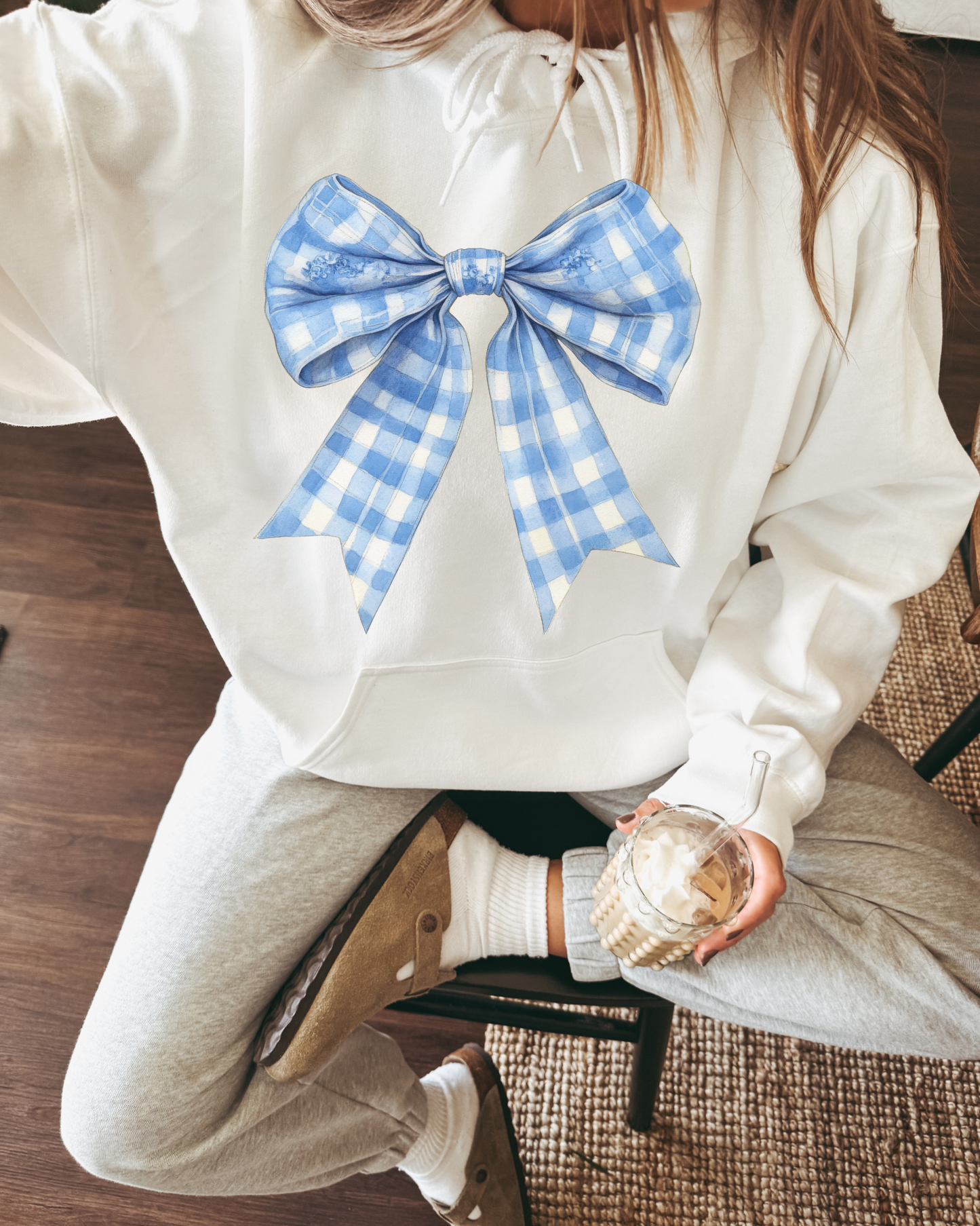 Blue Checkered Bow