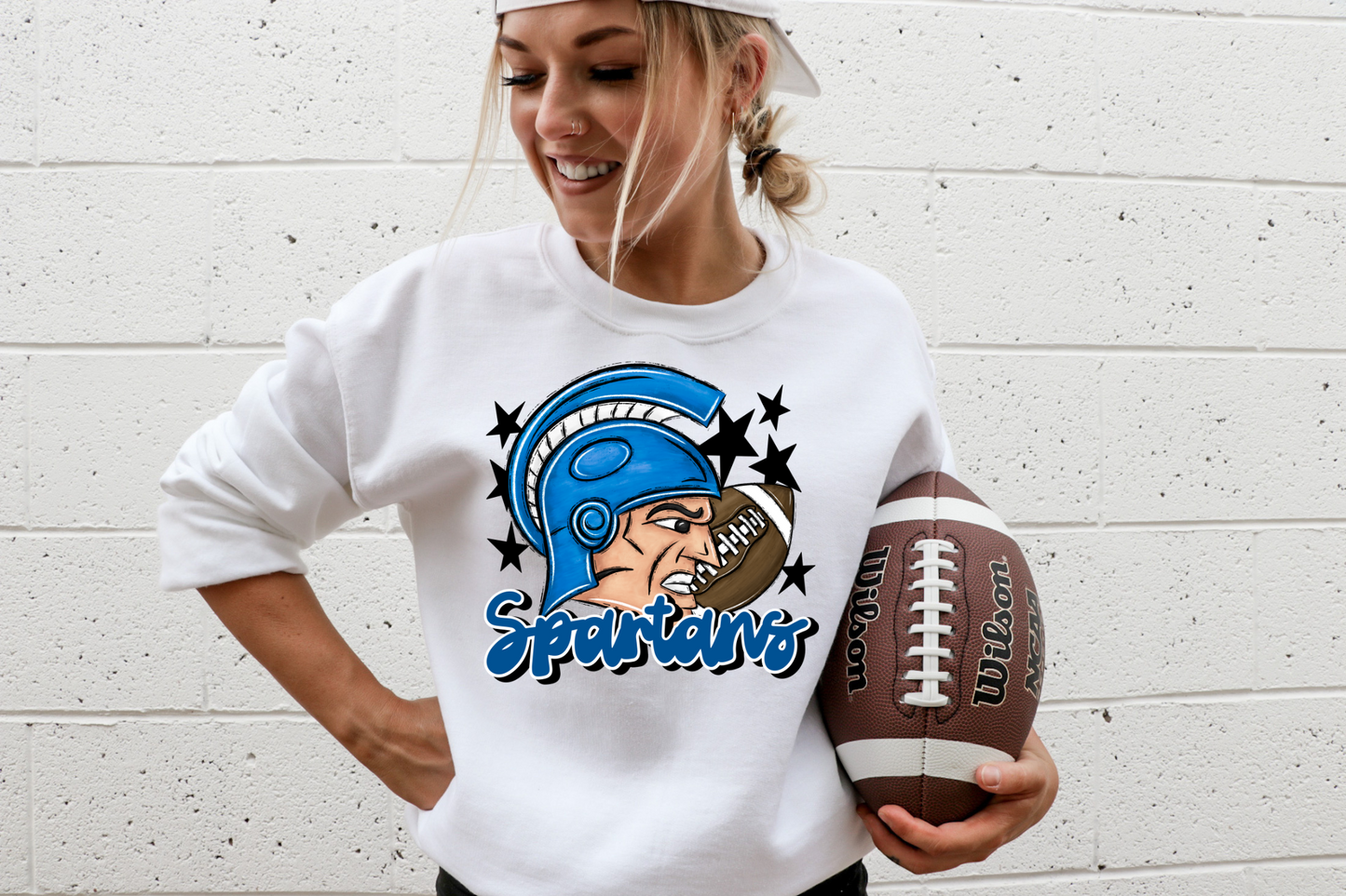 Spartans with mascot - blue
