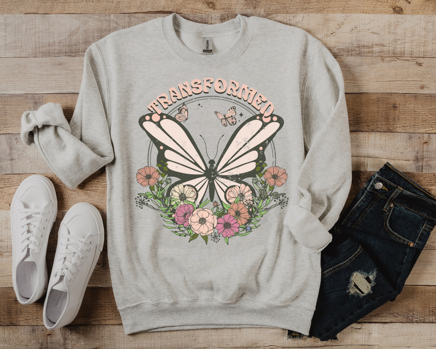 Transformed with flowers and butterfly