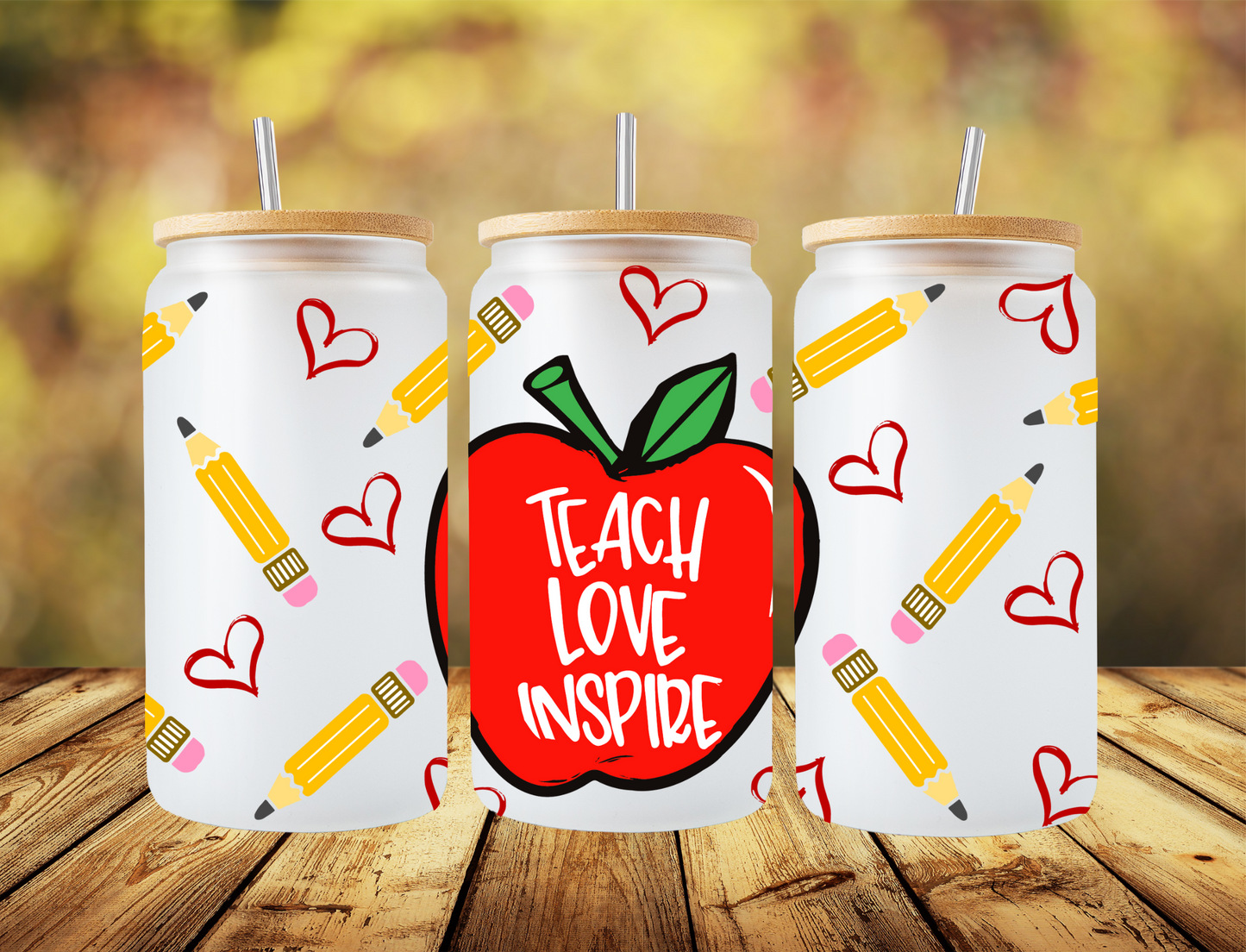 Teach love inspire, inside apple - UV Libby Wrap
