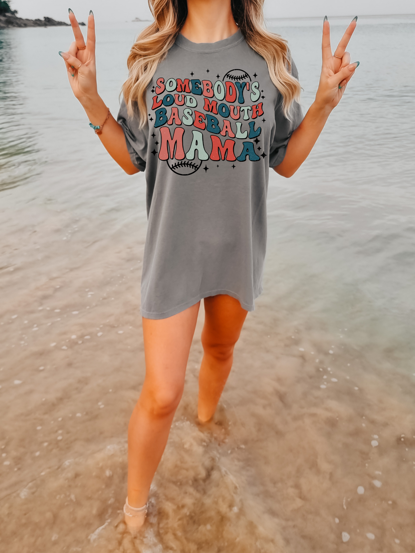 Somebody's loud mouth baseball mama-black sparkle