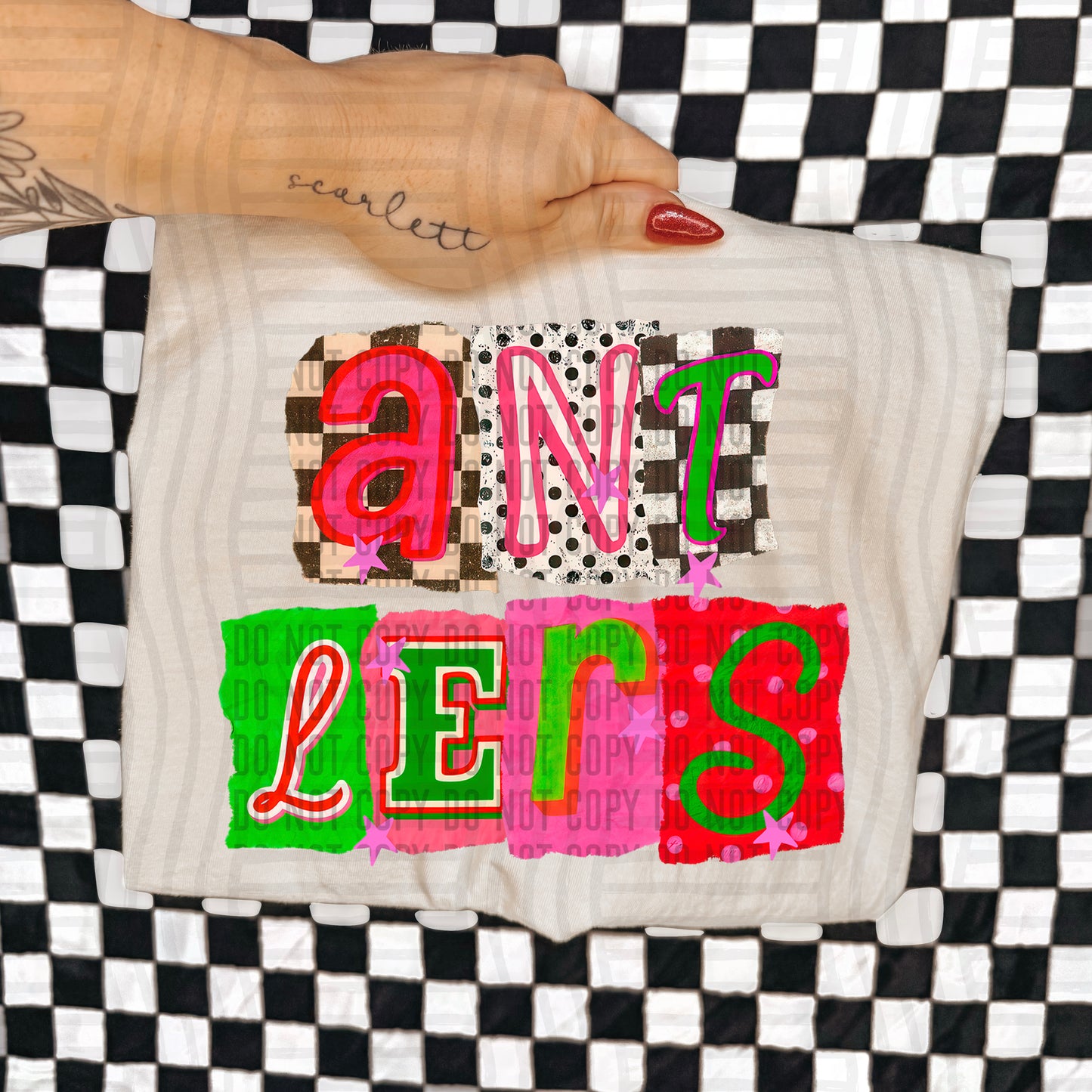 ANTLERS RED & GREEN CHECKERS