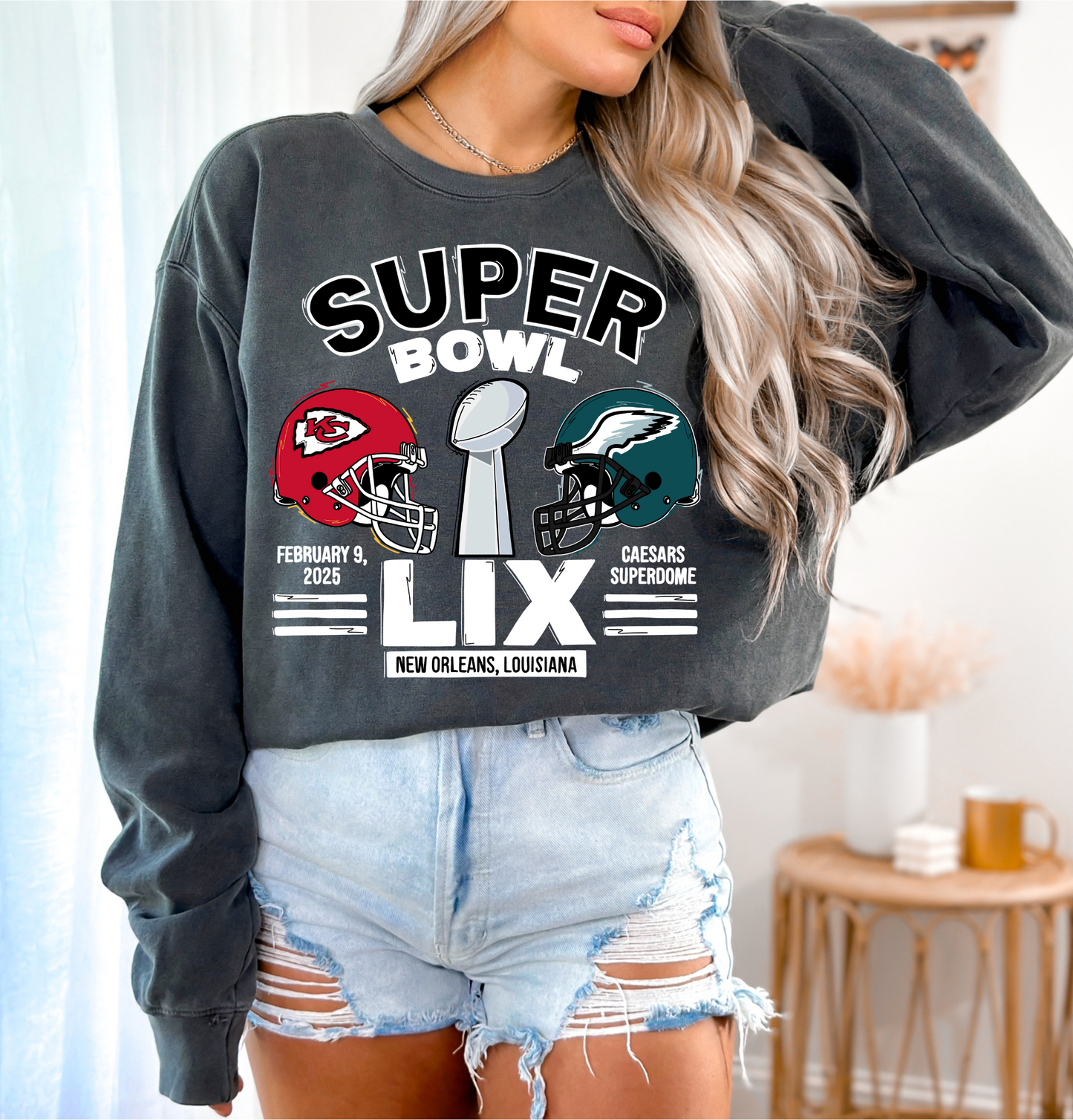 Super Bowl LIX Chiefs VS Eagles White