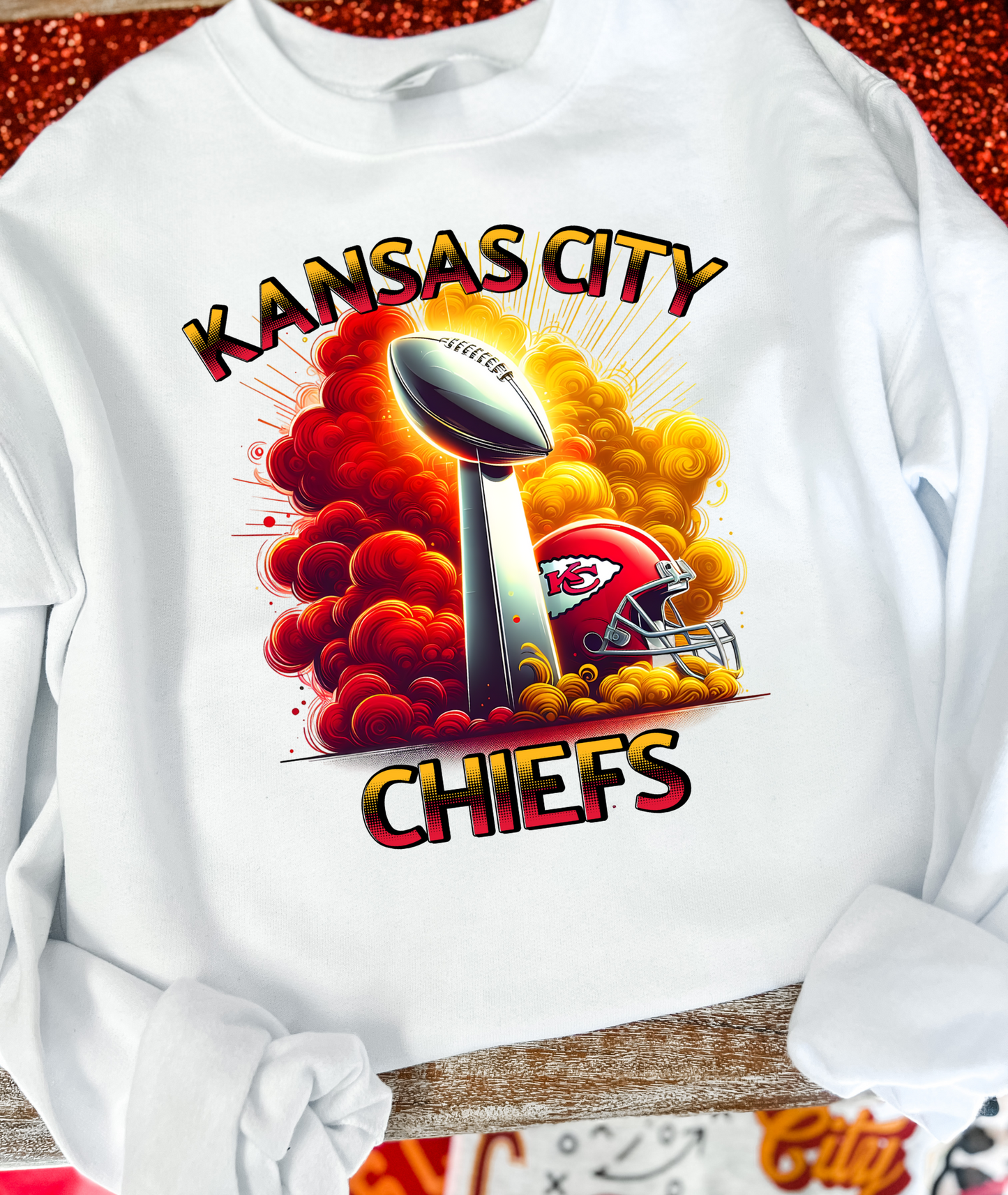 Lombardi Trophy KC Helmet Smoke GOLD/BLACK/RED Lettering