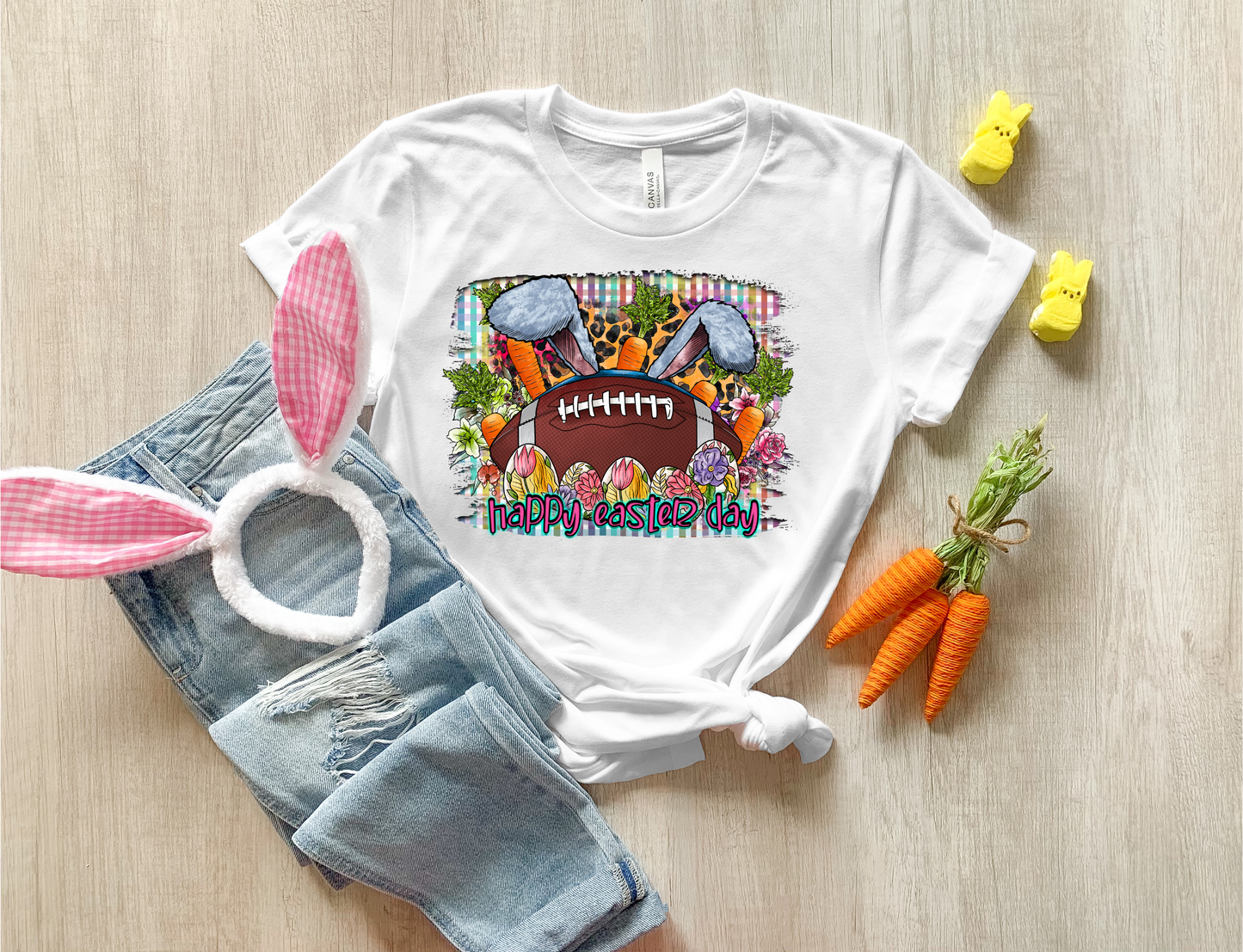 Happy Easter Day Football Bunny