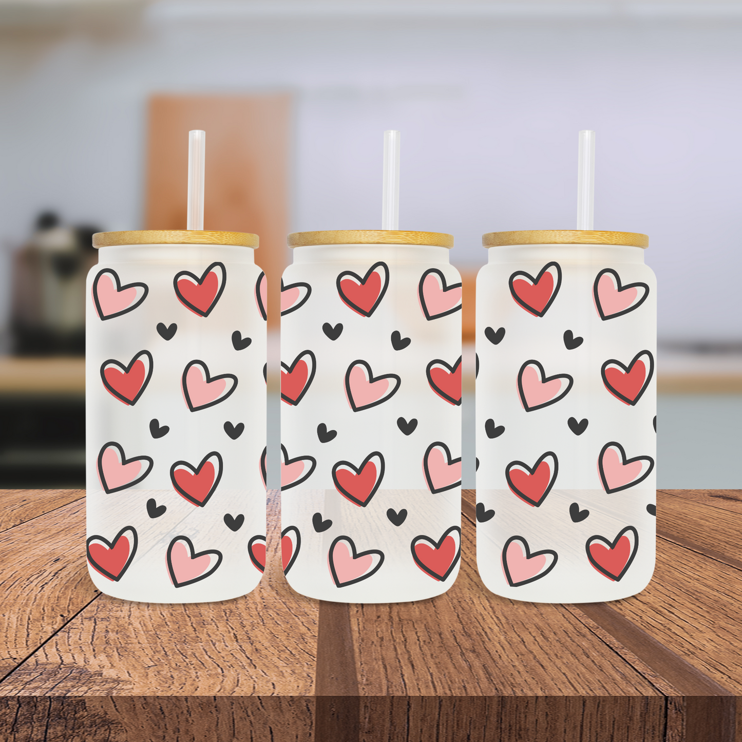 Doodle Hearts Outlined - UV Libby Wrap