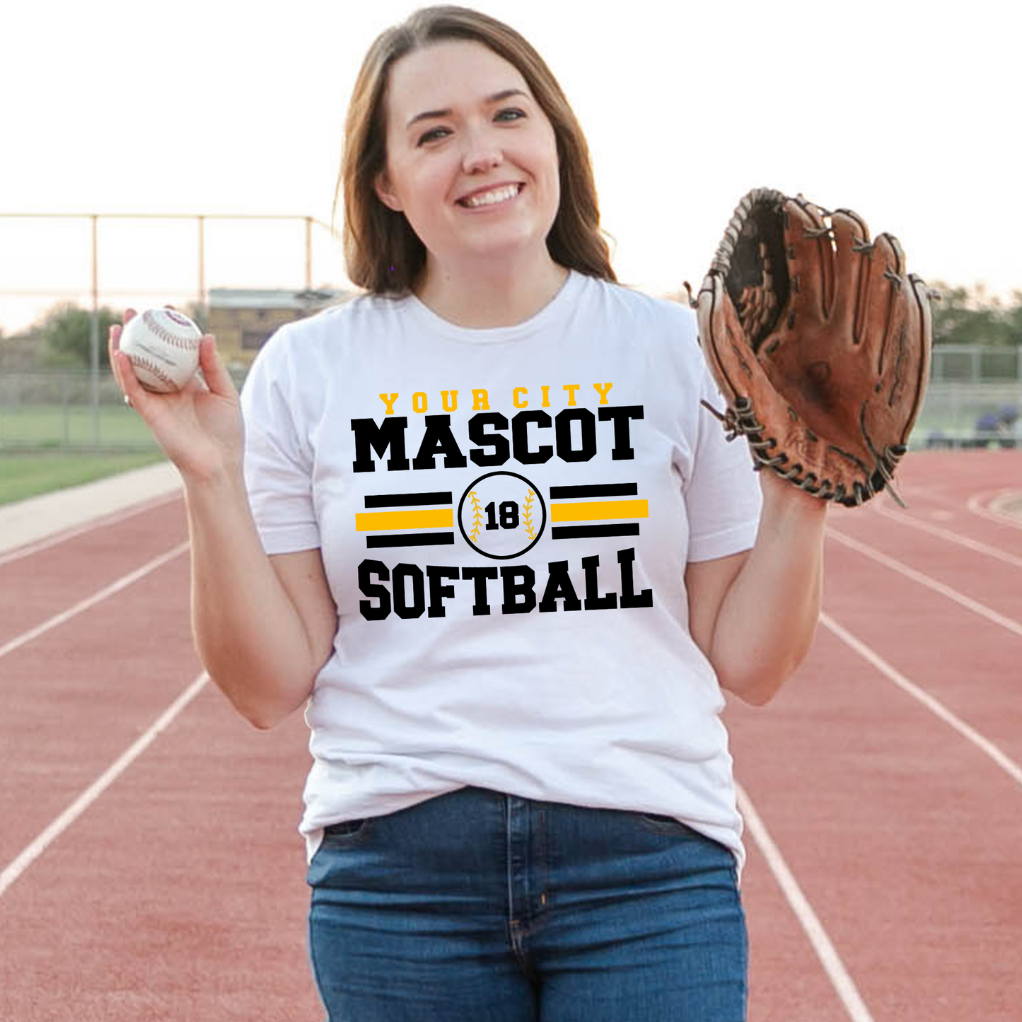 Personalized City Mascot Softball