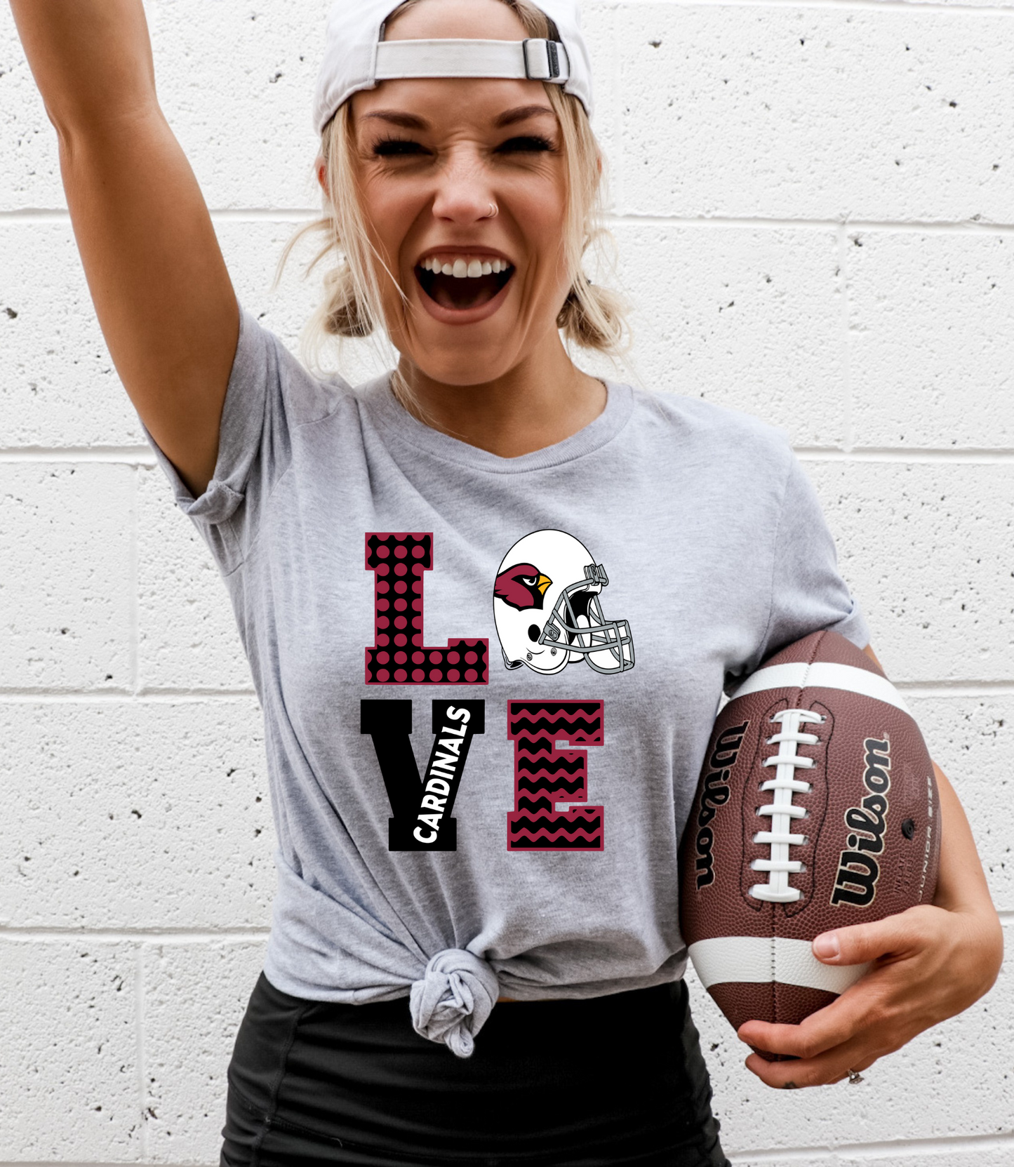 Love with Arizona Cardinals helmet