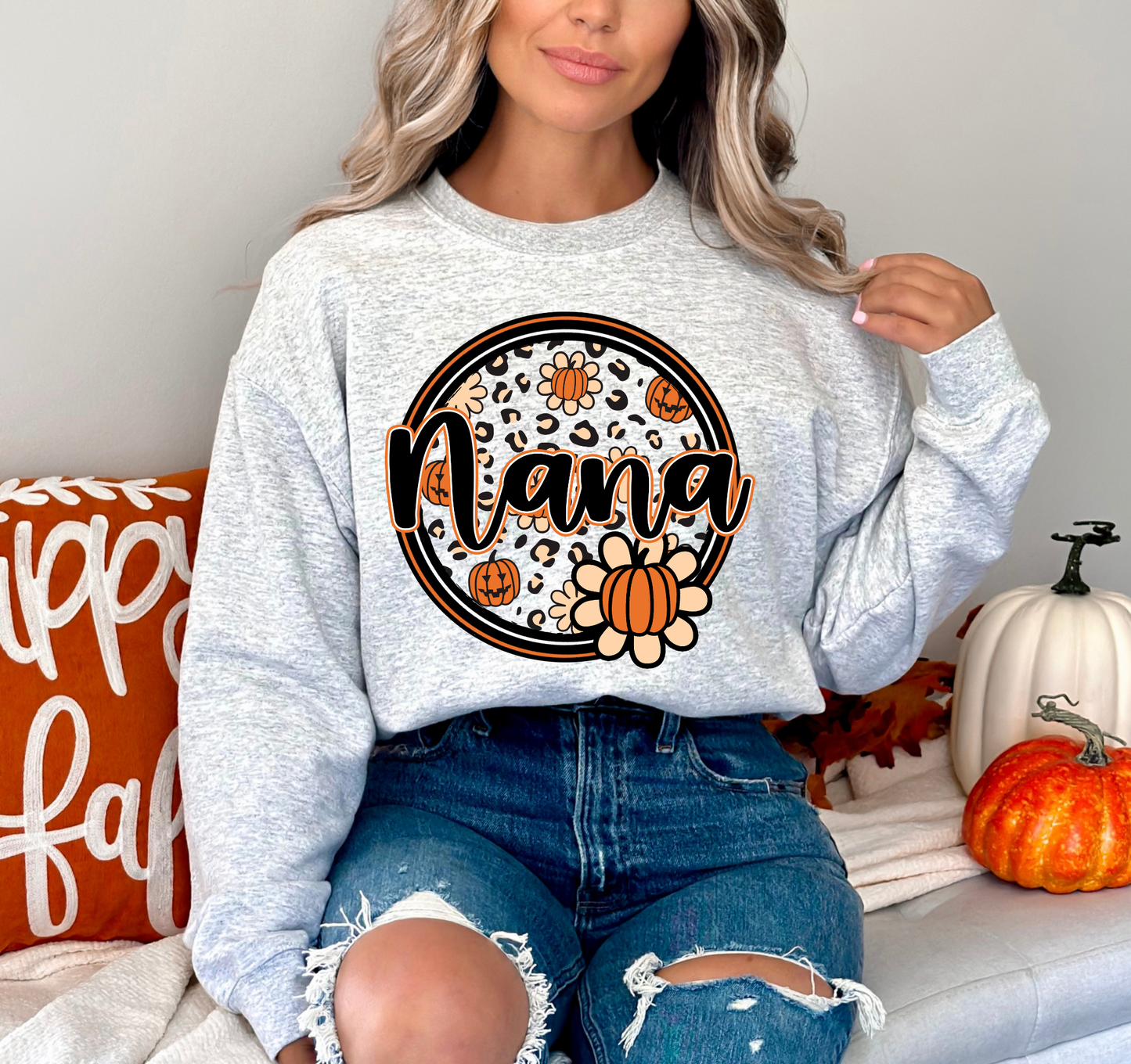 Nana - cheetah print and pumpkins