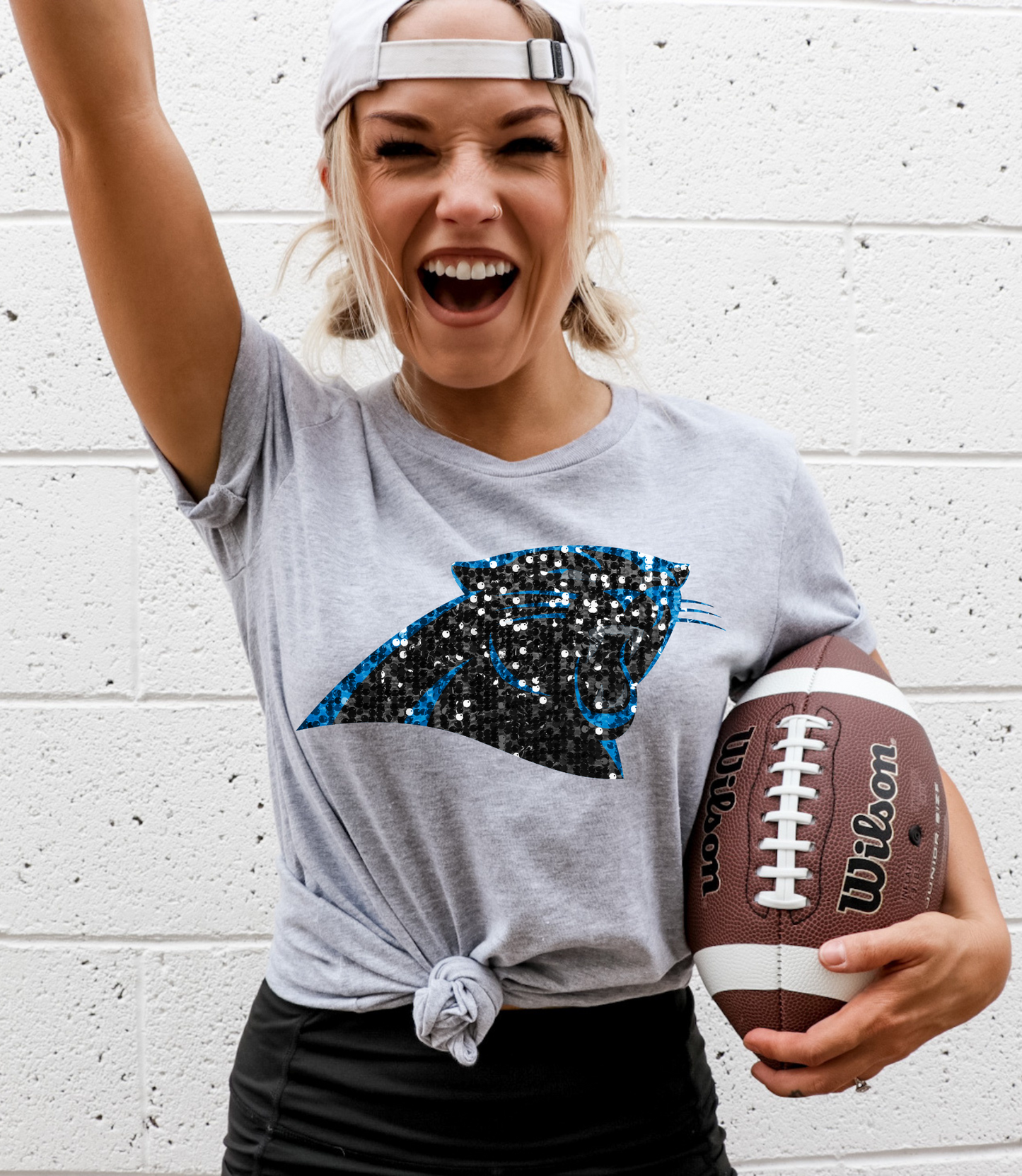 Carolina Panthers logo - faux sequin