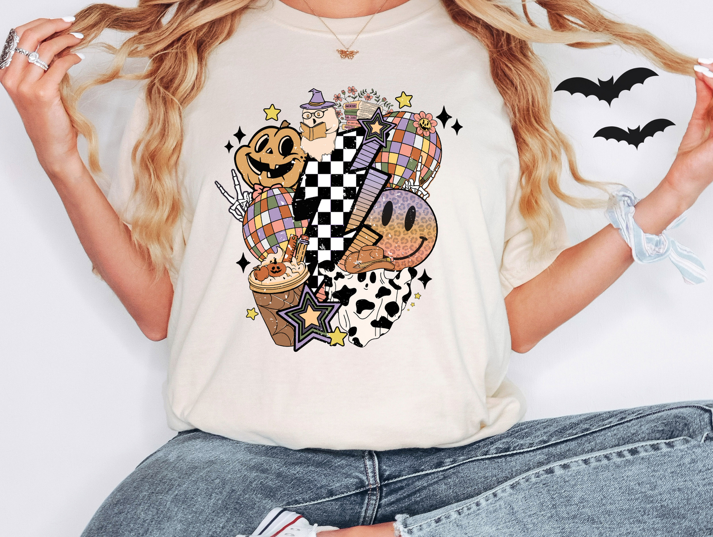 Halloween collage with black sparkle