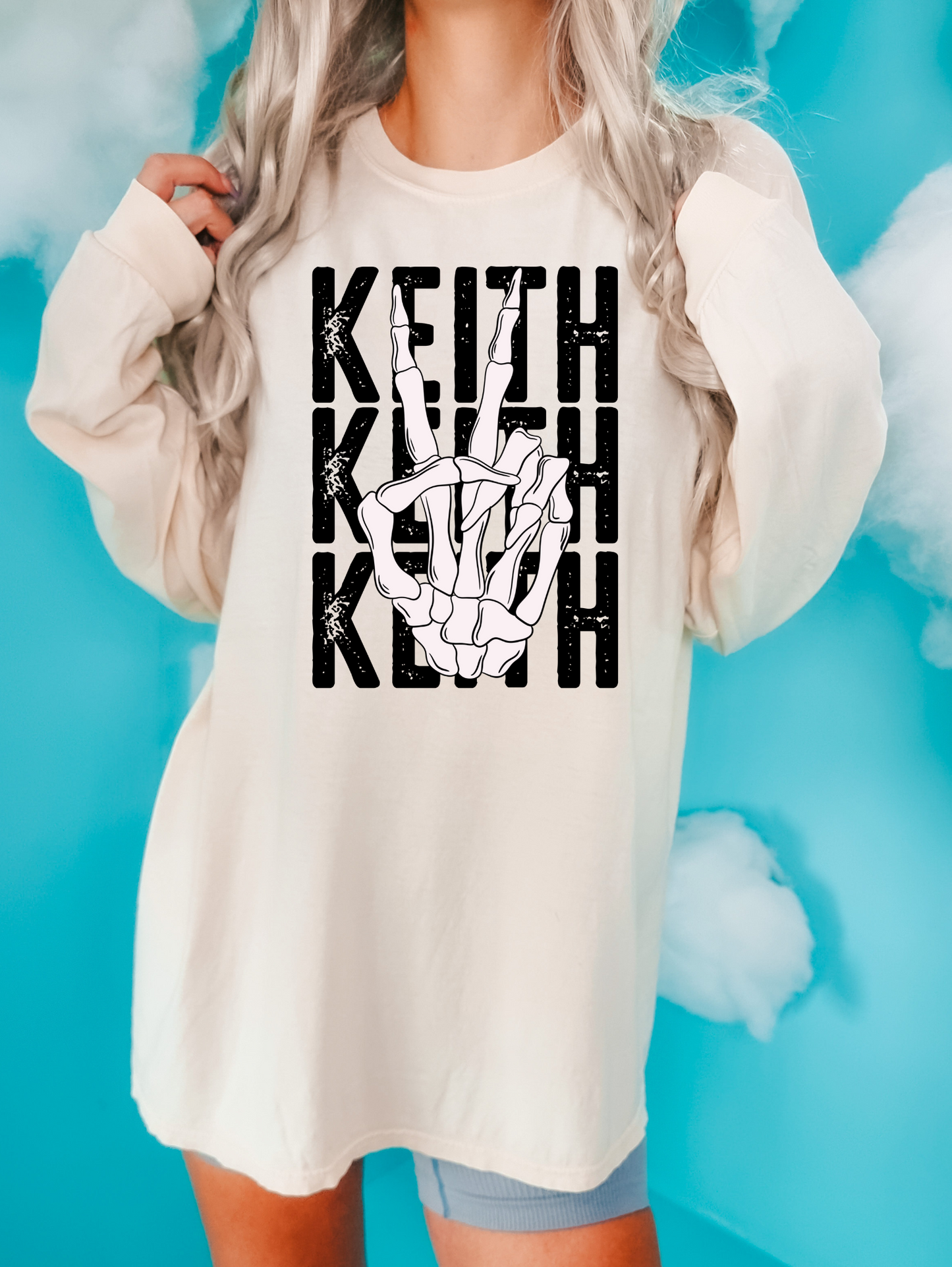 Keith with peace sign - black