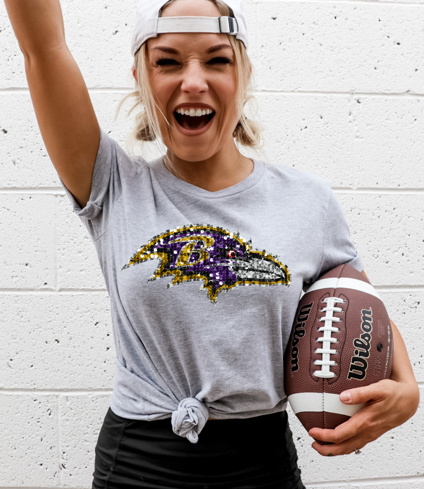 Baltimore Ravens logo - faux sequin
