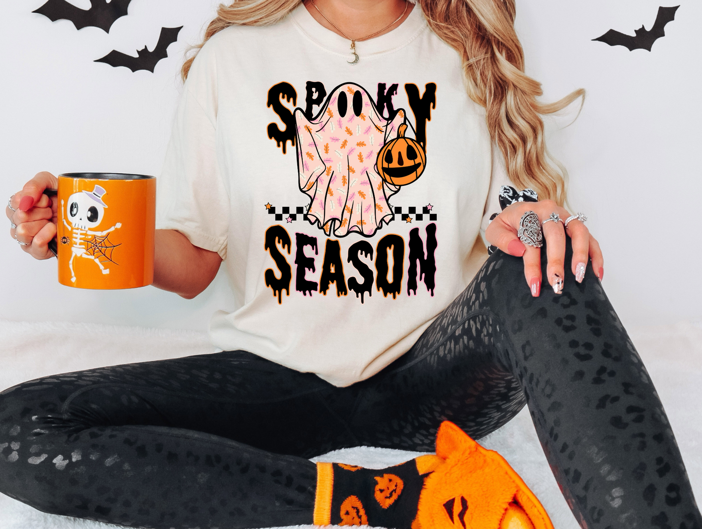 Spooky season, purple and orange drip