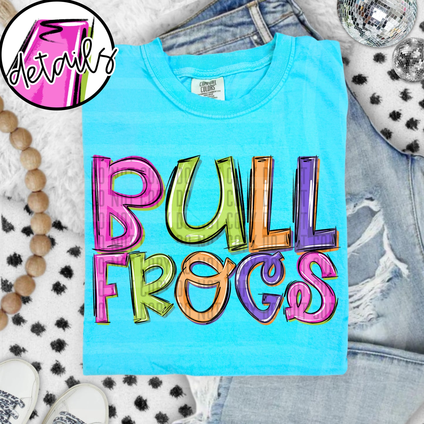 DOODLE COLORFUL BULLFROGS