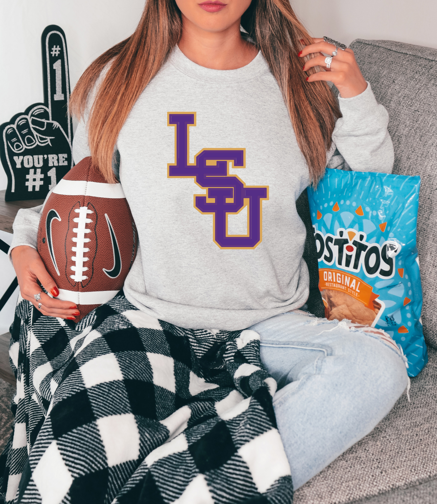LSU - purple/yellow letters