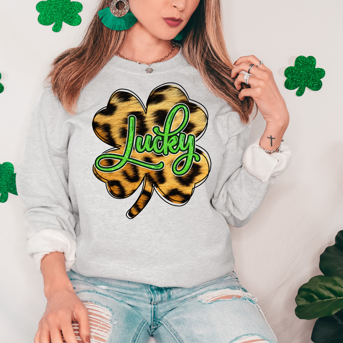 Lucky Clover With Leopard Print