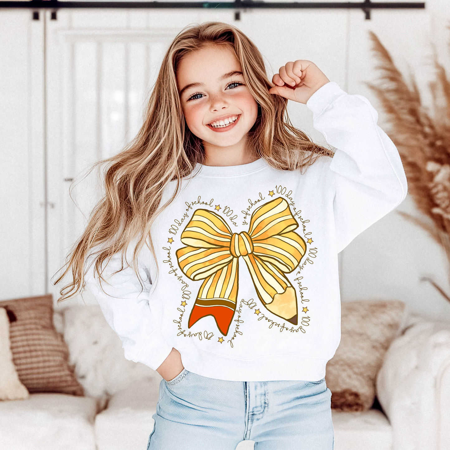 100 days brighter - Pencil Bow