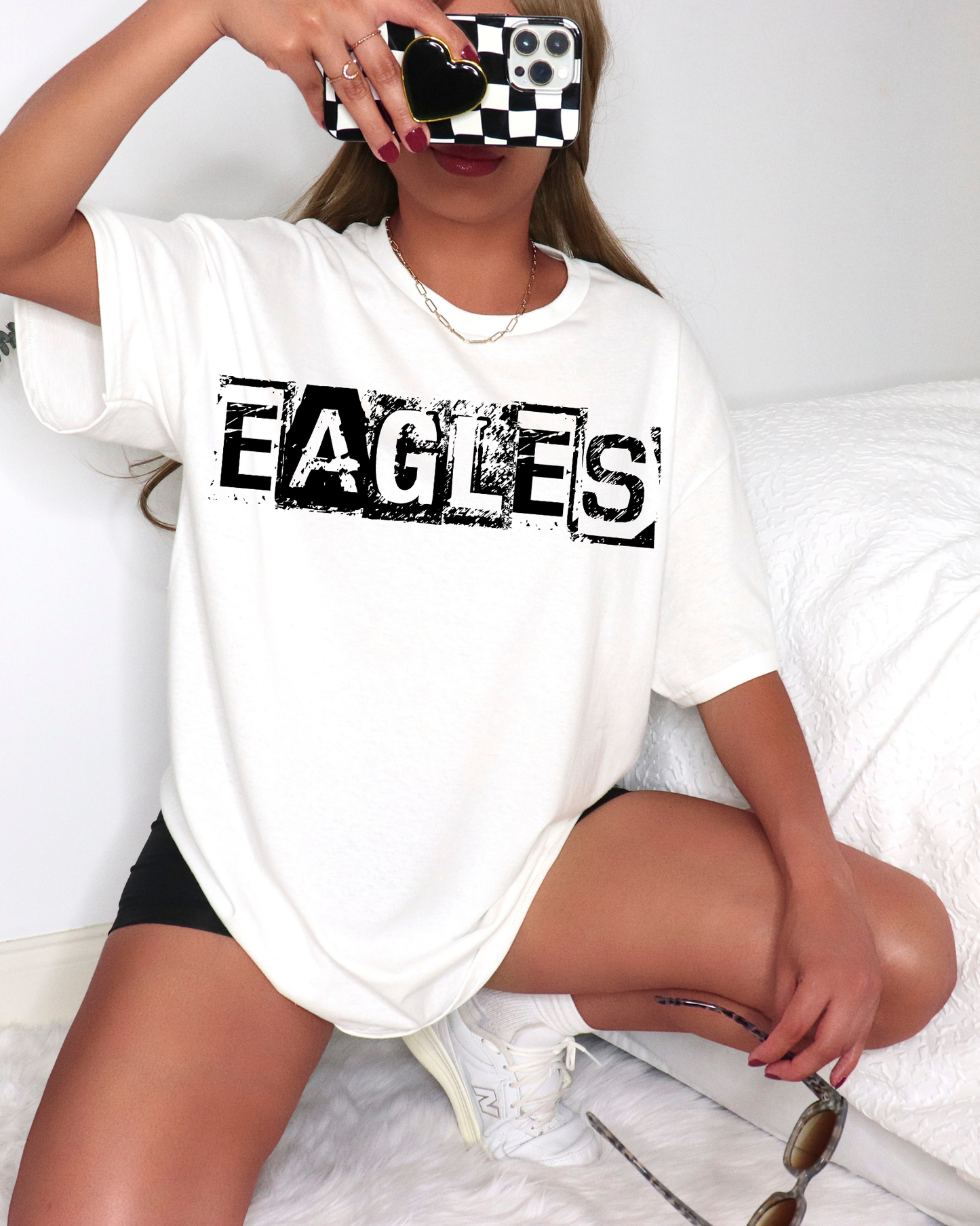 Eagles Black And White Spray Paint Letters