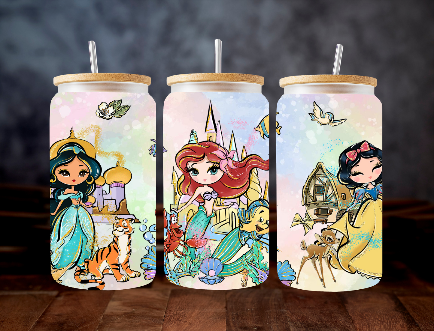 Jasmine, Ariel and snow white - UV Libby Wrap