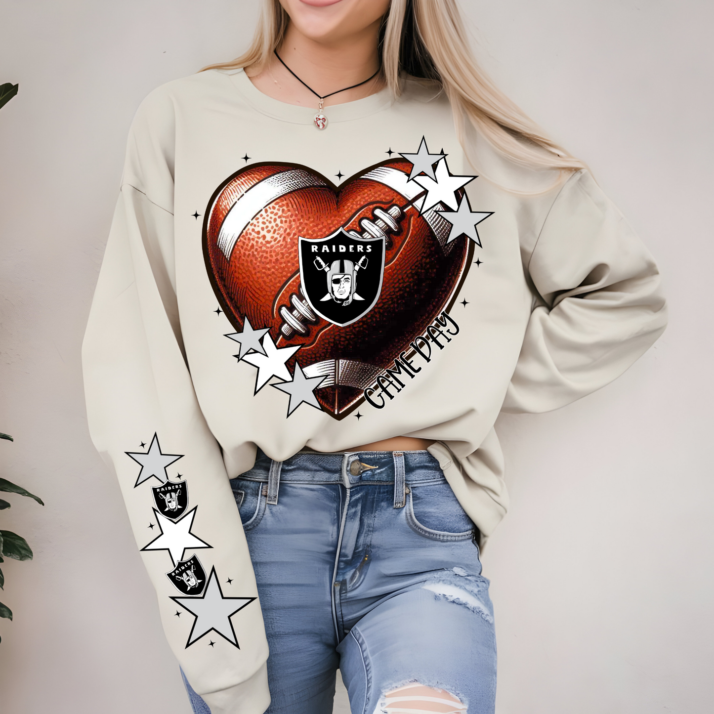 Las Vegas Raiders Heart Shaped Football-Chest