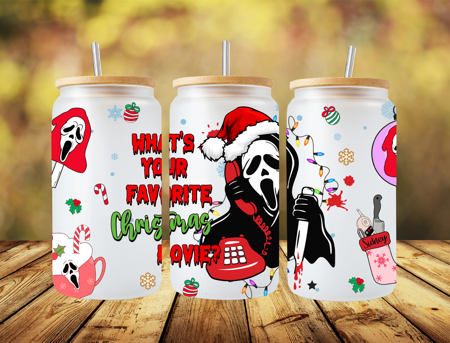 Favorite Christmas Movie Ghostface - UV Libby Wrap