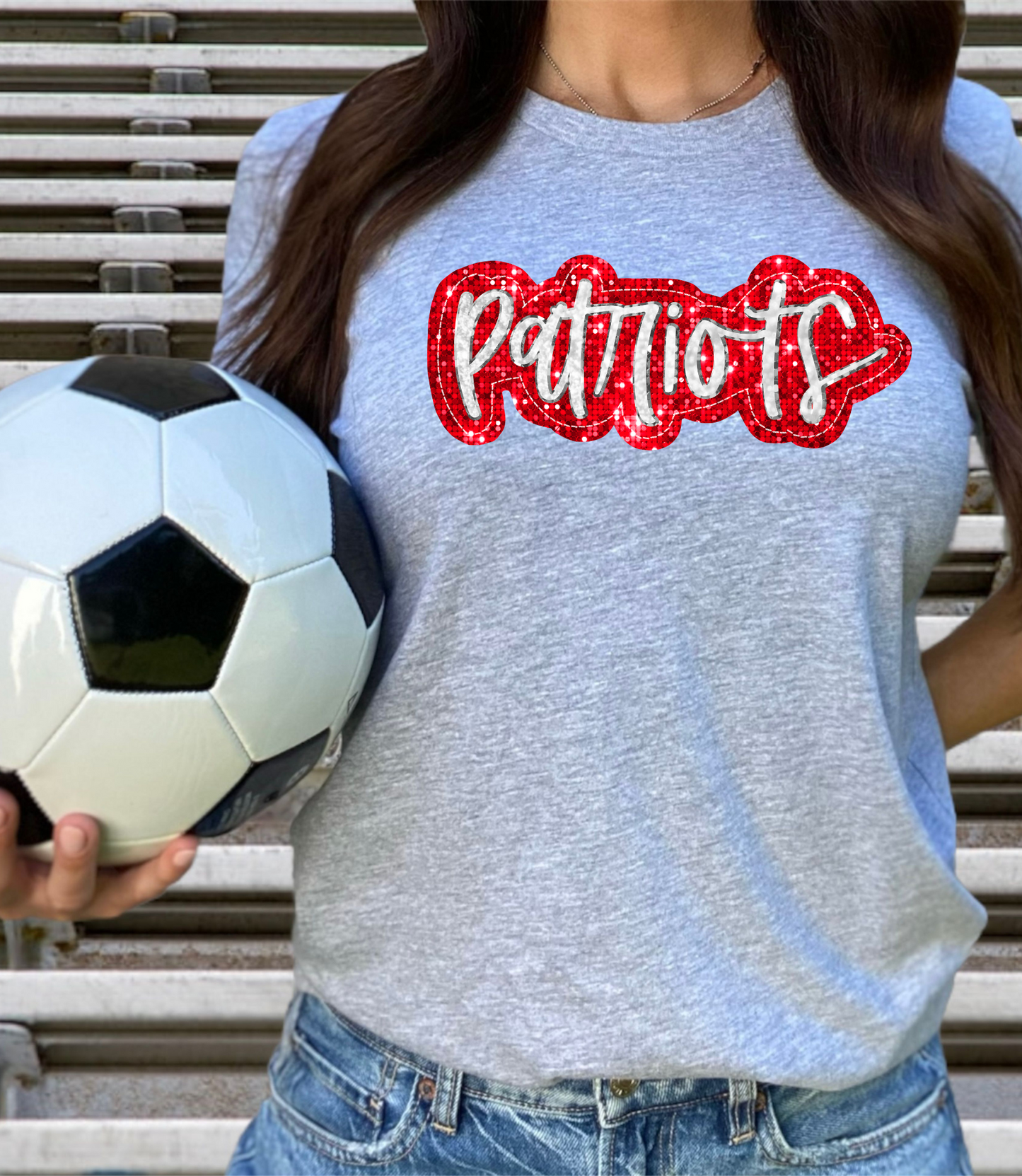 Patriots - red and white glitter