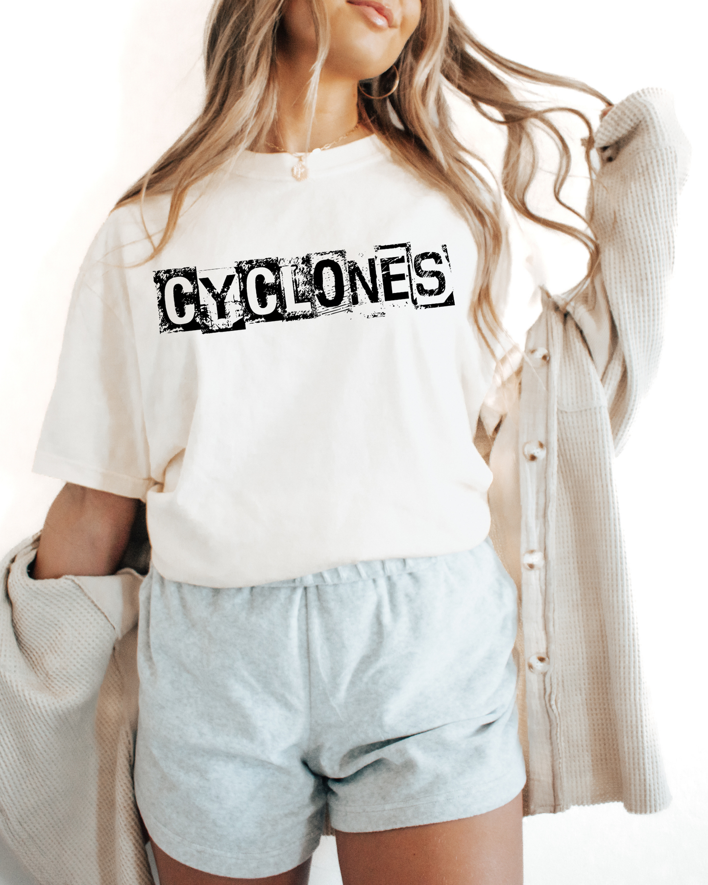Cyclones Black And White Spray Paint Letters