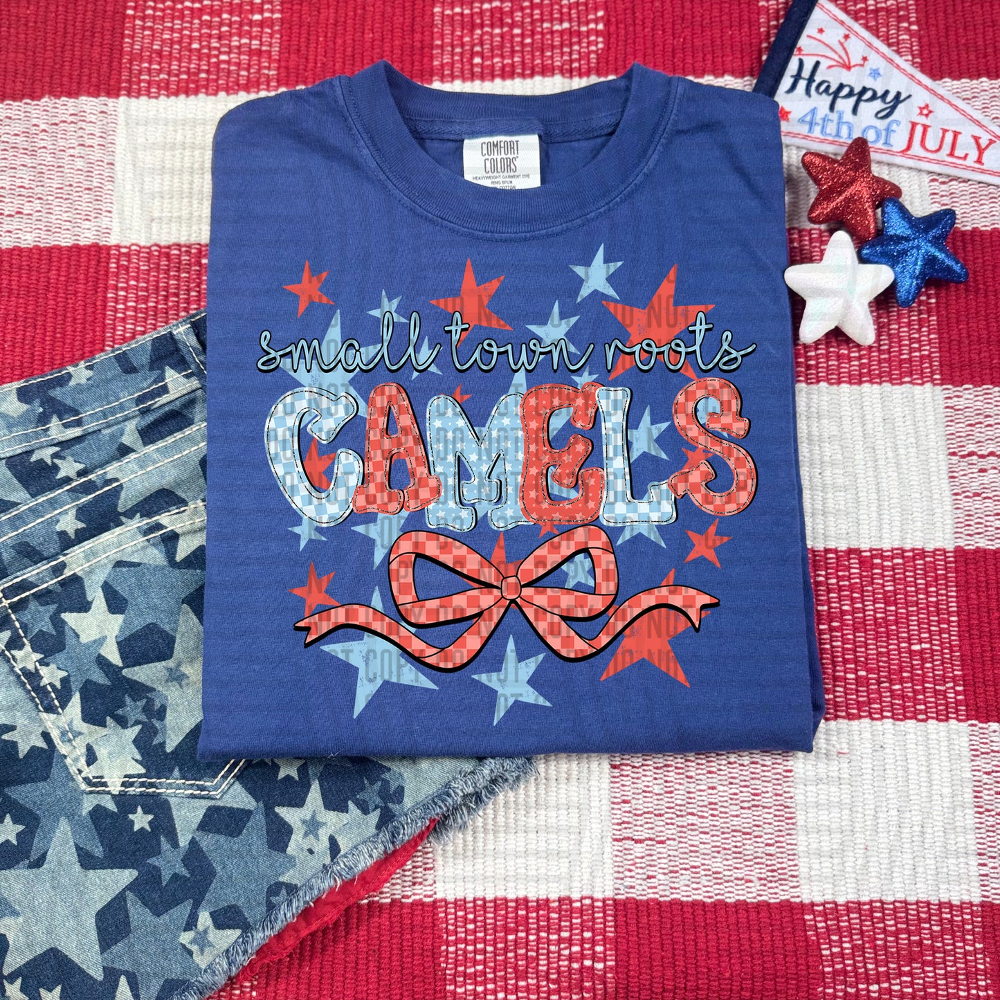 SMALL TOWN ROOTS CAMELS RED WHITE & BLUE