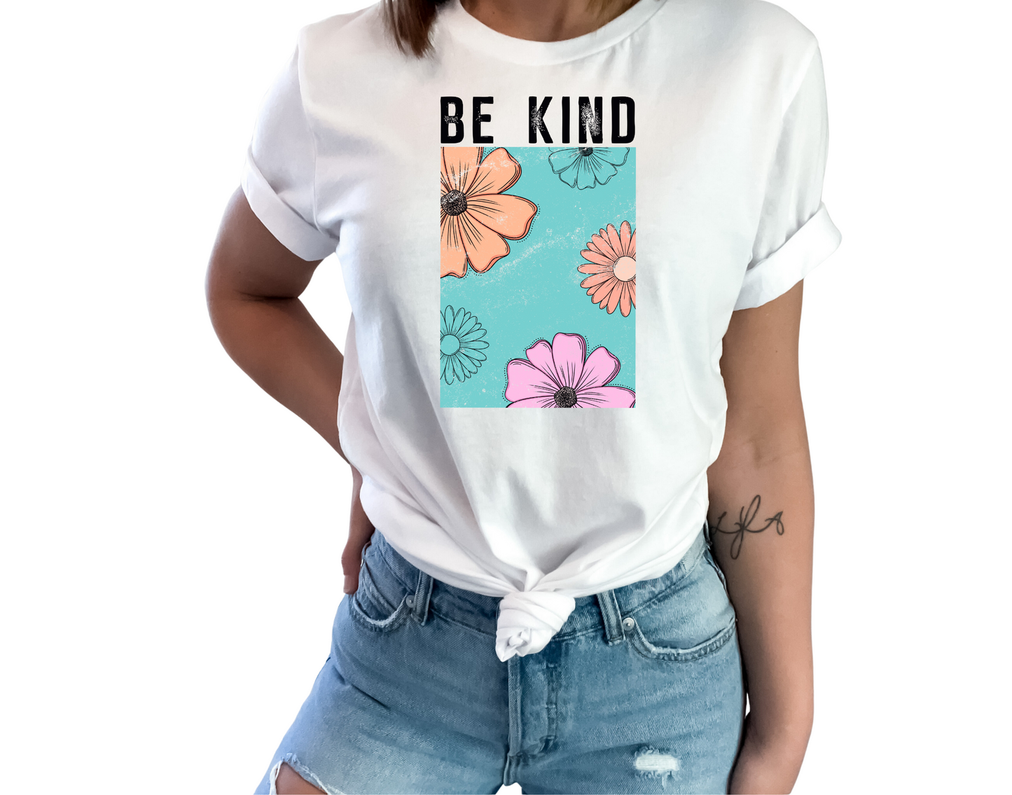Be Kind – Cyan/Flowers
